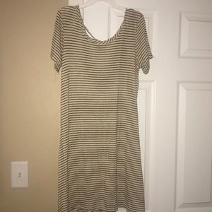 Short striped maxi dress